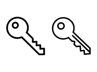 Key Icon Set Silhouette &ndash; Secure Access and Password Symbol Vector Illustration