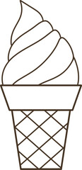 Soft serve ice cream cone icon