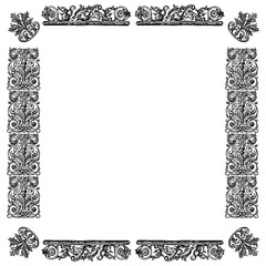 Decorative vintage corner frames with elegant ornamental border design, isolated on white background.
Elegant ornamental corner frames set with classic vintage style for invitations and decorative lay
