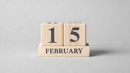 Wooden blocks displaying february 15