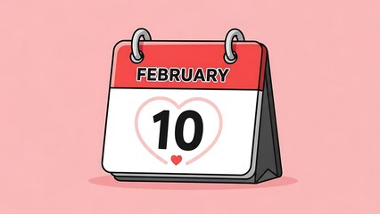 February 10th calendar with heart