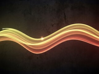 Abstract Gradient Wave with Retro Film Texture, Yellow Red Light Leak Overlay, Dynamic Vintage Background for Artistic Design
