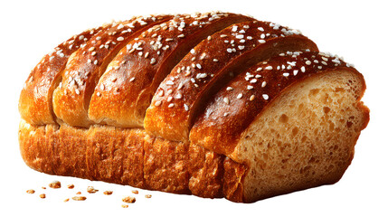 Artisanal brioche loaf with sea salt, A perfect blend of sweet and savory textures for gourmet indulgence, isolated on transparent backgrounded