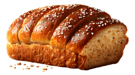 Artisanal brioche loaf with sea salt, A perfect blend of sweet and savory textures for gourmet indulgence, isolated on transparent backgrounded