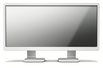 Empty white screen on a modern display showing technology