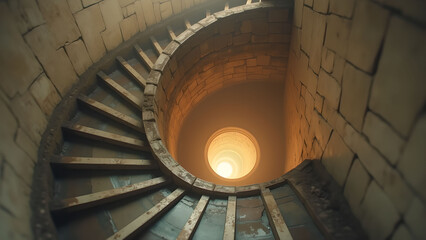 Spiral Staircase in Stone Tower