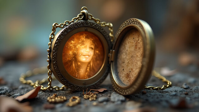 Vintage Locket with Woman's Portrait