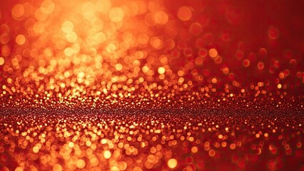 Vibrant red background with golden bokeh lights shining brightly