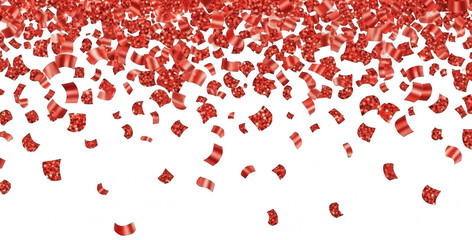 Confetti png Glitter cutout Celebration png Festive cutout Party png Sparkle png Decoration cutout Streamers png Red png Falling cutout Holiday png