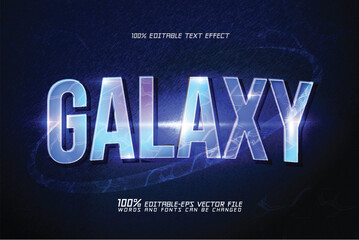 galaxy cinematic blue cosmic and space text effect