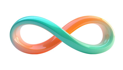 3D-rendered infinity symbol with gradient colors on black background