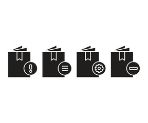 book and user interface icons set