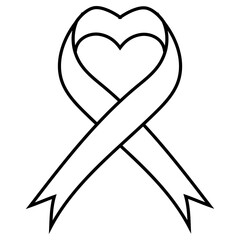 Awareness ribbon icon vector. Ribbon Illustration sign. Cancer Ribbon symbol or logo.