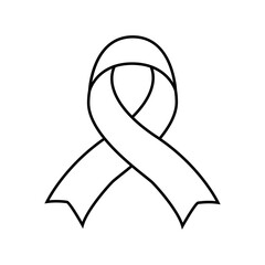 Awareness ribbon icon vector. Ribbon Illustration sign. Cancer Ribbon symbol or logo.