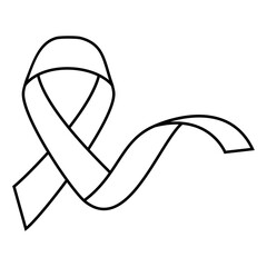 Awareness ribbon icon vector. Ribbon Illustration sign. Cancer Ribbon symbol or logo.