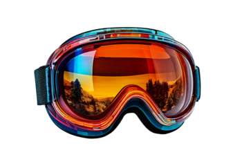 Ski goggles isolated on transparent or white background