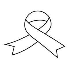Awareness ribbon icon vector. Ribbon Illustration sign. Cancer Ribbon symbol or logo.
