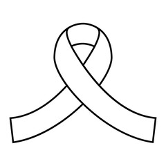 Awareness ribbon icon vector. Ribbon Illustration sign. Cancer Ribbon symbol or logo.