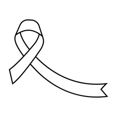Awareness ribbon icon vector. Ribbon Illustration sign. Cancer Ribbon symbol or logo.