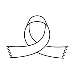 Awareness ribbon icon vector. Ribbon Illustration sign. Cancer Ribbon symbol or logo.