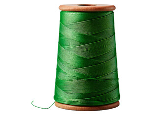 Spool of Green thread isolated on transparent or white background