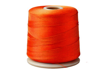 Spool of Orange thread isolated on transparent or white background