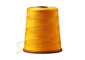 Spool of Yellow thread isolated on transparent or white background