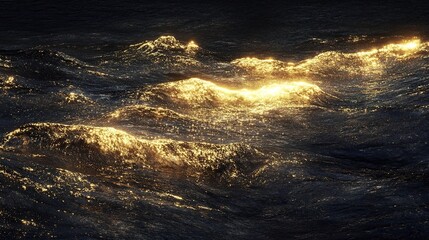 Golden waves on dark water