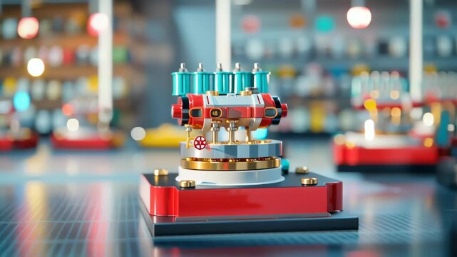 Futuristic mechanical device with vibrant colors peak energy reliability engineering technology