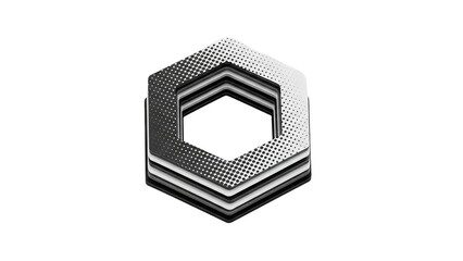 Stacked Hexagons with Halftone Pattern
