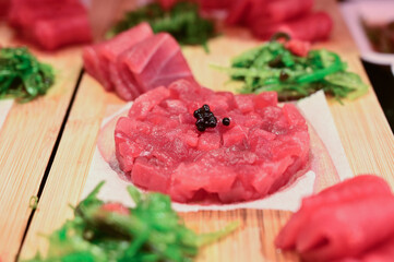 tuna tartar dish at a restaurant