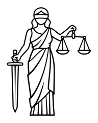 Lady Justice representing law, fairness, and morality icon