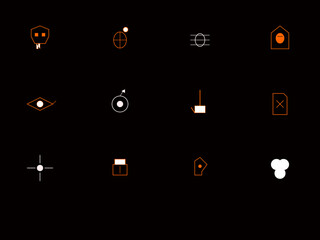 12 Cyber Warfare and Hacker Threat Icons - Red Team Security Vector Set