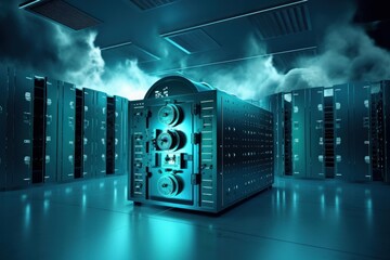 Data vault protecting valuable information within a modern server room environment