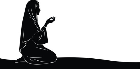 Silhouette of a person in prayer or meditation