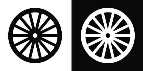Wagon wheel silhouette vector, wagon wheel icon