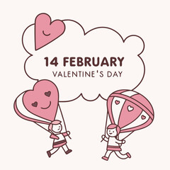 valentine card with hearts