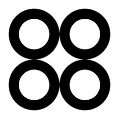 Black geometric icon. Brutalism abstract shape. Minimalistic graphic symbol. Neo-geo decorative element for poster, project, banner, design. isolated on a white or PNG background. Vector illustration.