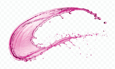 realistic smooth liquid water splash with drops in different color style isolated on transparent background
