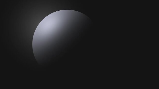 Minimalist abstract design of a semicircle with gradient lighting against a dark background