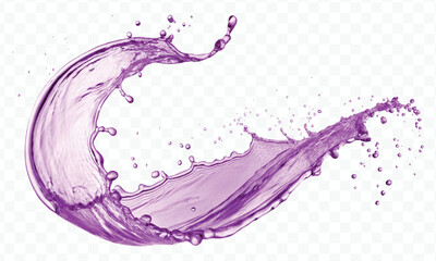 realistic smooth liquid water splash with drops in different color style isolated on transparent background