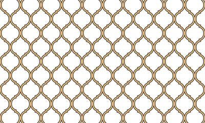 Fototapeta premium Elegant Islamic Seamless Pattern with Interlocking Rose Gold Geometric Shapes