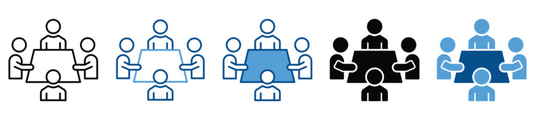 Meeting icon set in multiple styles