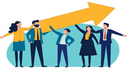 Business professionals collaborating to symbolize growth and progress.