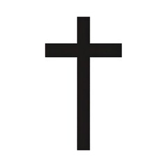 Black graphic depicting a religious symbol, a Christian cross