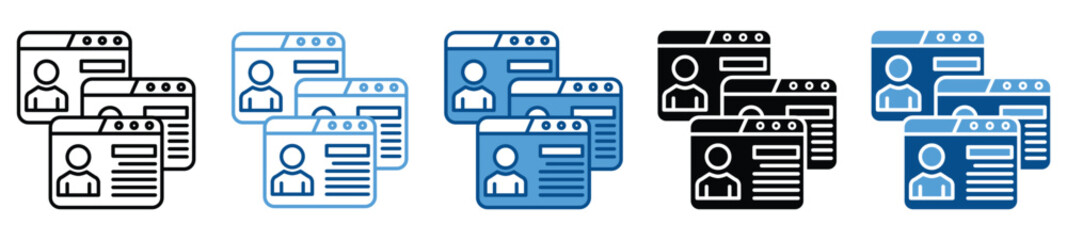 User Profile icon set in multiple styles