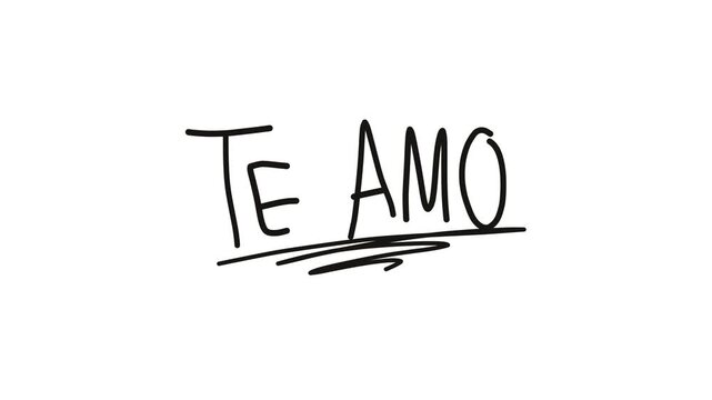 video de la palabra te amo escrita a mano sobre fondo blanco