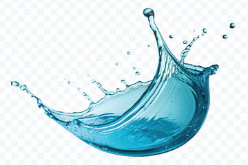 realistic smooth liquid water splash with drops in different color style isolated on transparent background