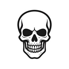 Fototapeta premium Bold, graphic illustration of a human skull against a white background