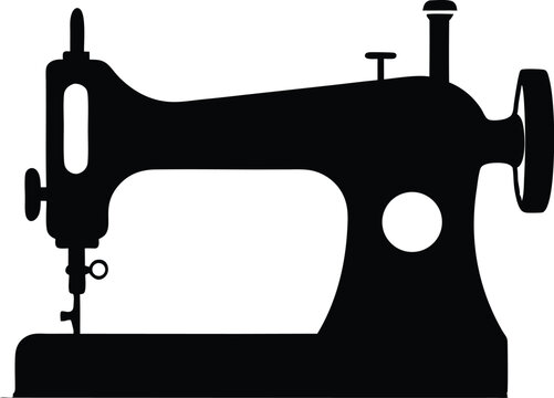 Retro sewing machine silhouette vector, Vintage sewing machine icon, Sewing machine old retro vintage icon stock vector illustration design